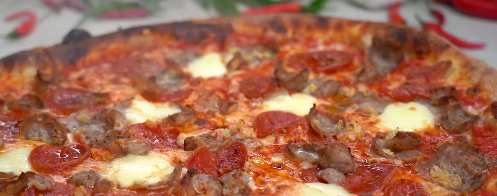 The Standard pizza with pepperoni and sweet Italian sausage
