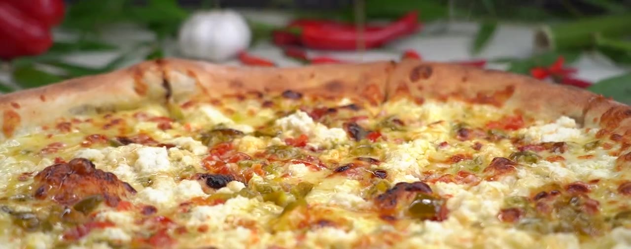 Hot honey drizzled over a pizza